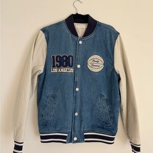 Pacsun Denim Varsity Bomber Jacket Men’s Size smalll